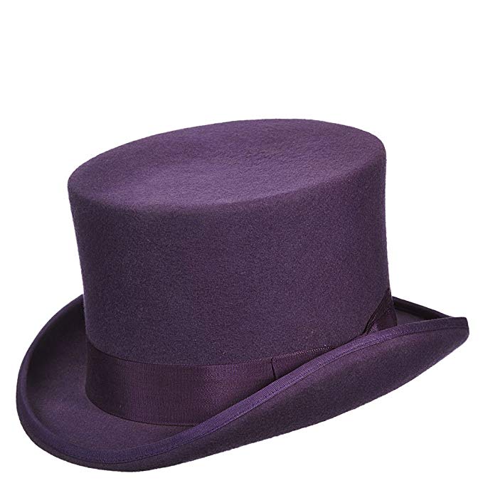 Scala Classico Men's Wool Felt English Topper Hat, Purple, XL
