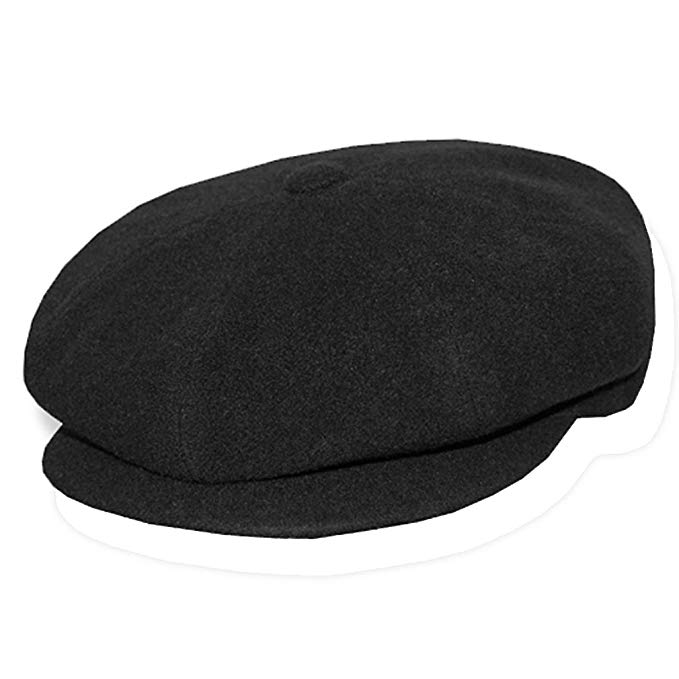 Borsalino 8/4 Style Wool/Cashmere Cap-Black-Black