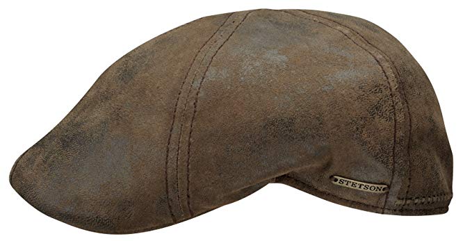 Stetson Texas Distressed Leather Duckbill Cap