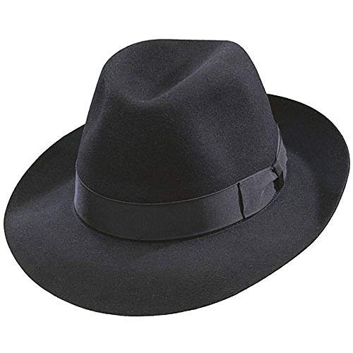Borsalino Classic Fedora Hat-Black