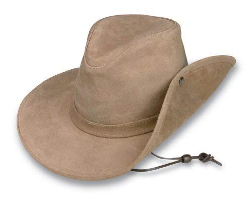 Minnetonka Western Hat Adult Aussie Durable Ruff Leather Tan 9541
