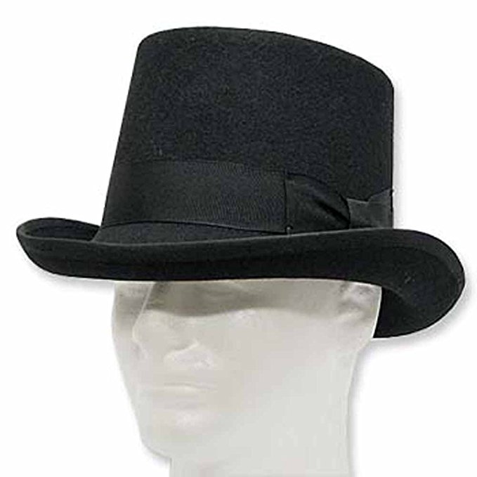 Ultrafino BUTTON VICTORIAN Mad Hatter Tall Top Hat Wool Felt Dress