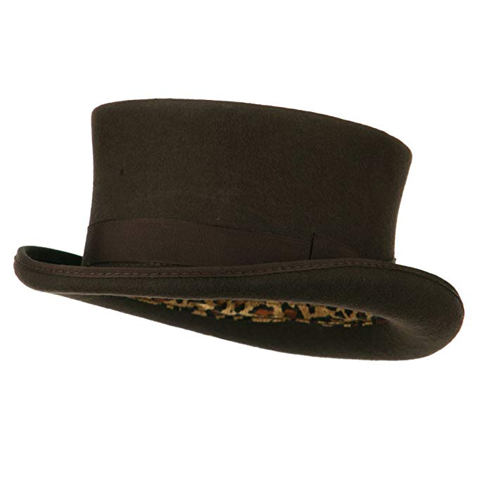 Men's Top Hat Wool Felt Hat - Brown