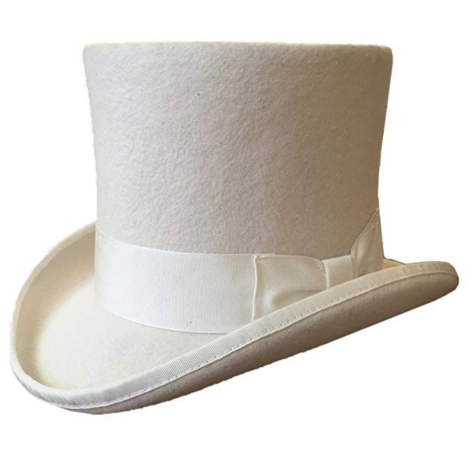 White Wool Felt Top Hat Wedding Uncle Sam 7