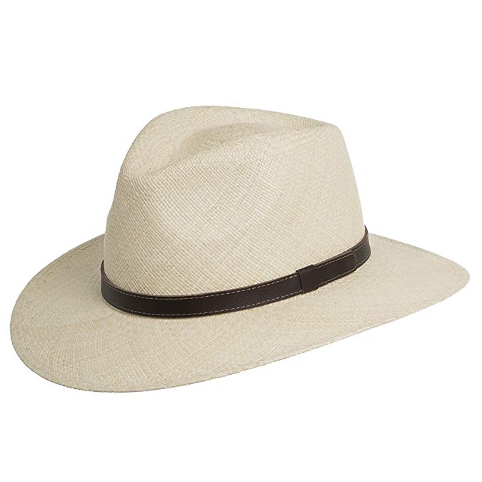 Ultrafino Santa Fe Australian Outback Straw Safari Panama Hat Leather Hatband