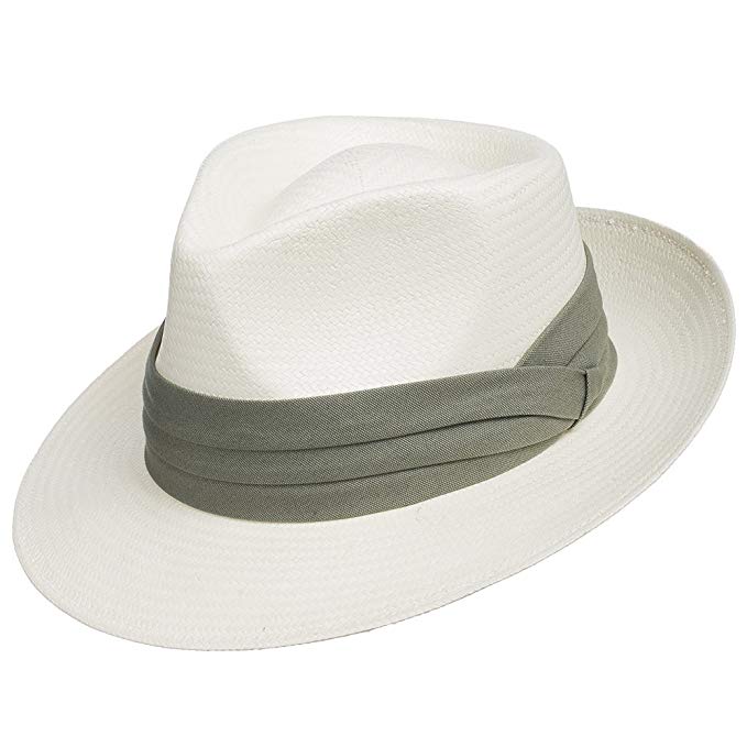 Ultrafino Fedora GULLPORT Reward Classic Straw Panama Hat Exotic Feather
