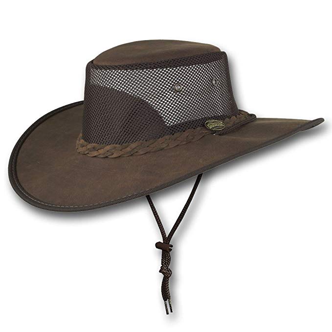 Barmah Hats Wide Brim Foldaway Gaucho Leather Hat - Item 2087