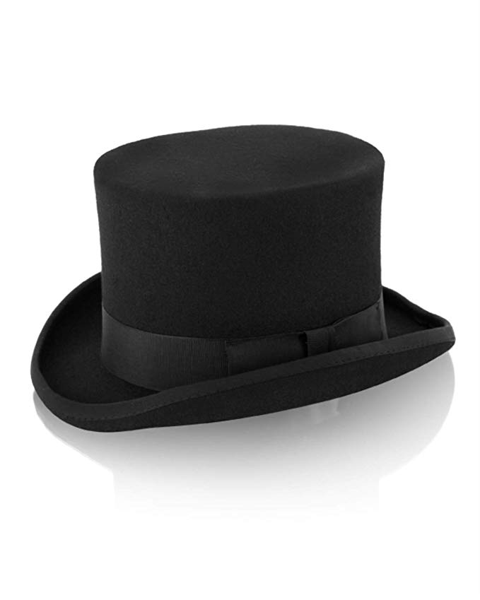 Soft, Black Wool Felt Top Hat-59R
