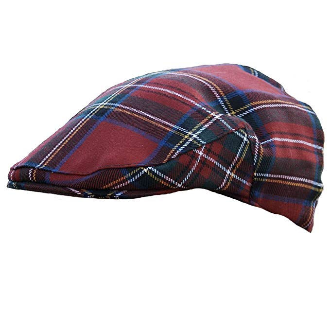 Plaid Flat Cap In Stewart Royal Plaid - Made In Scotland From 100% Wool