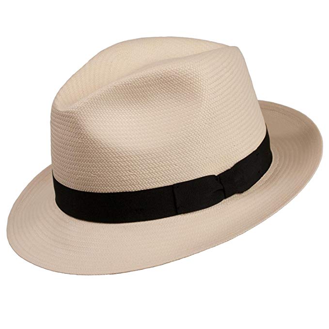 Levine Hat CO Men's 'Centurion' Classic Snap Brim Shantung Panama Straw Fedora Hat