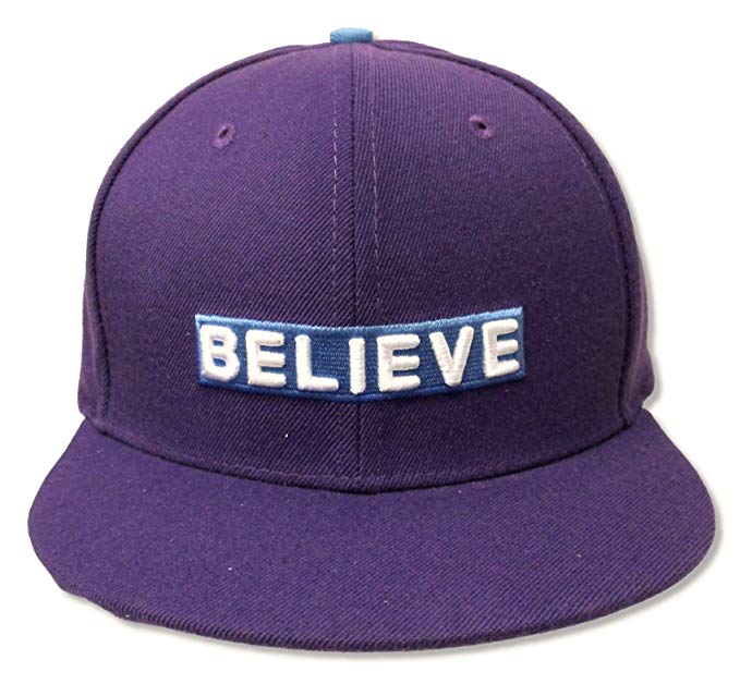 Justin Bieber Believe Swaggy Purple Flat Brim Snapback Cap Hat