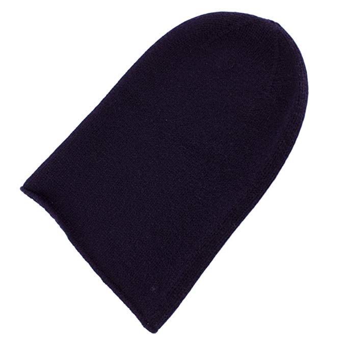 Love Cashmere Mens 100% Cashmere Beanie Hat - Dark Navy - Hand Made in Scotland by RRP 120