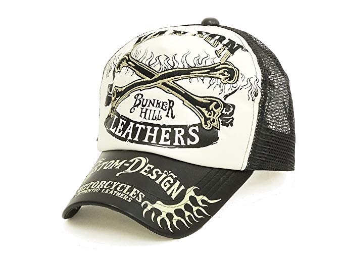 VANSON Men's Embroidered Faux Leather Mesh Cap NVCP-707 Mesh Back Hat