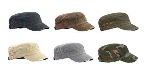 MG Distressed Washed Cotton Cadet Army Cap