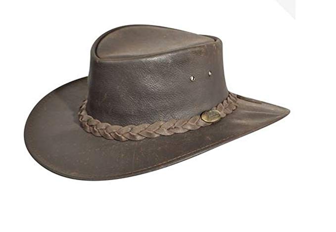 Jacaru Men's Explorer Leather Outback Hat - 1004Stn