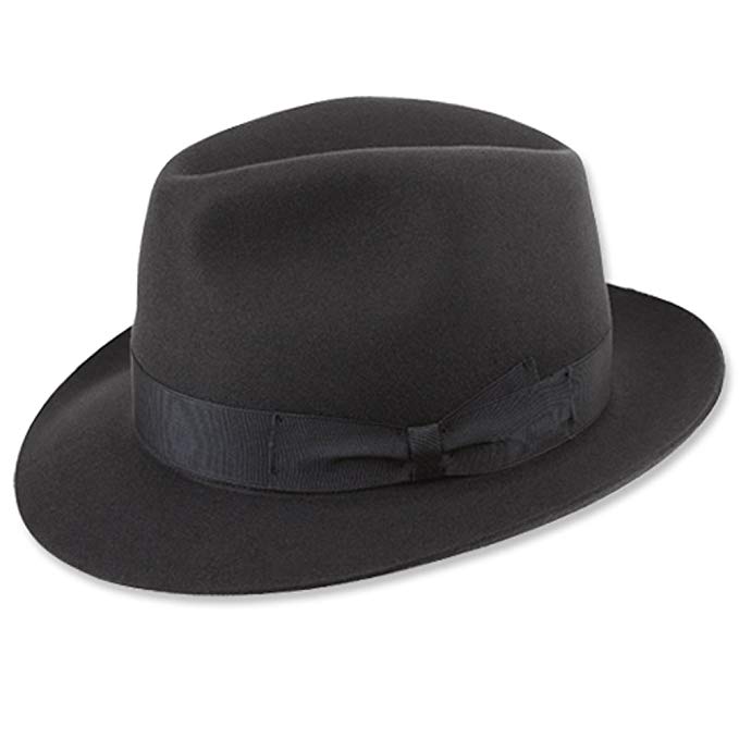 Borsalino Classic Fedora Hat-Charcoal Grey