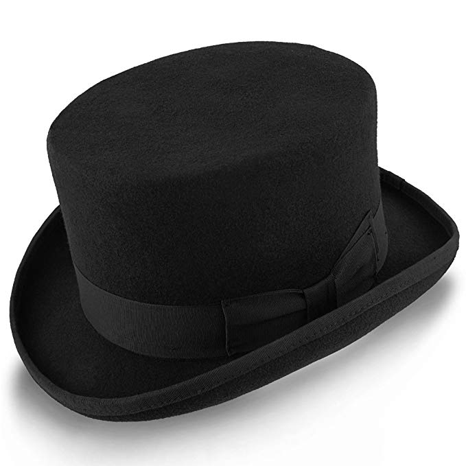 Walrus Hats Deadman Wool Felt 4 in. Height Low Crown Top Hat - H7019