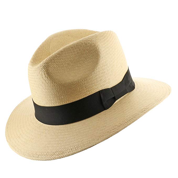 Ultrafino New FEDORA SAFARI Panama Hat NATURAL STRAW Size