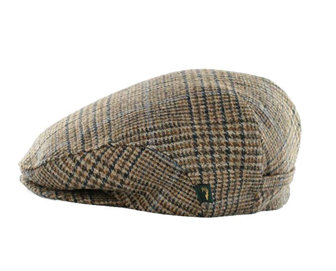 Mucros Newsboy Hat Brown Wool Plaid Made in Ireland