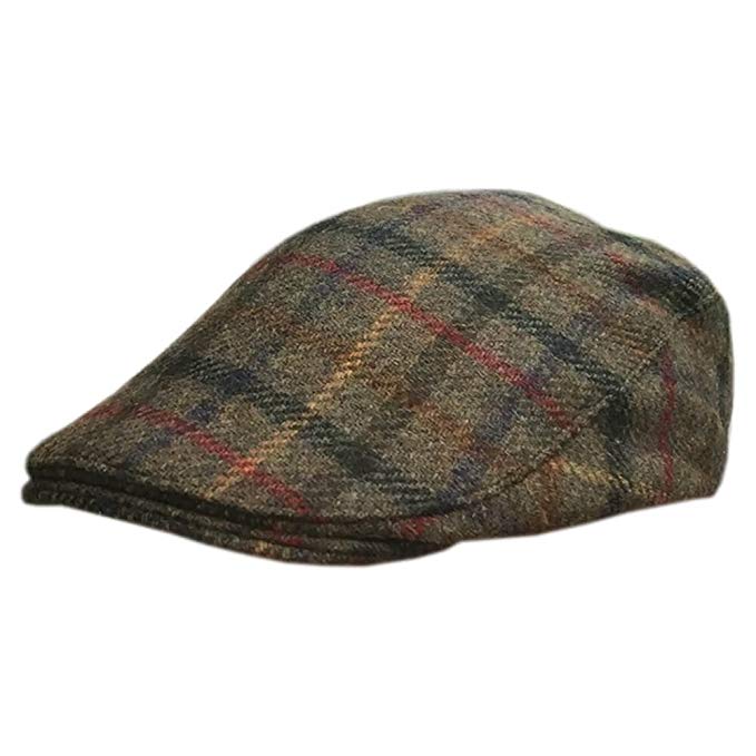Donegal Flat Cap, Traditional Irish Tweed Hat, Plaid