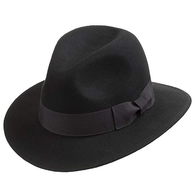 Ultrafino Drover Classic Crushable Wool Felt Outback Fedora Hat Water Repellent