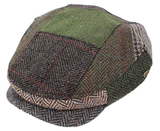 Mucros Weavers Patchwork Cap 100% Wool Earthtones As Pictured Irish Made