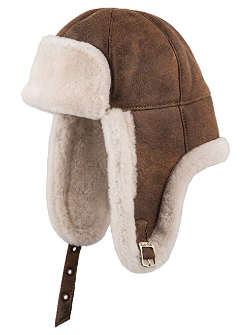 Sterkowski Warm Winter Shearling Leather Trapper Cap