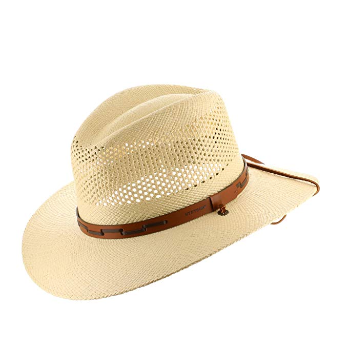 Ultrafino Stetson Outback Vented Mens Straw Panama Hat