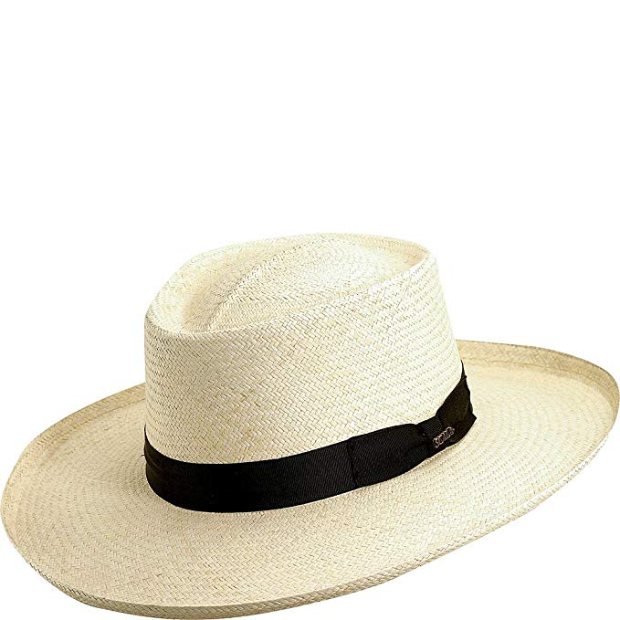 Scala Panama Men's Big Brim Gambler Hat,Brown,M