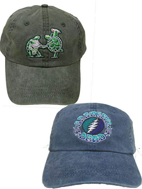 Grateful Dead Terrapin and Batik Bolt Embroidered Hats - 2 Pack