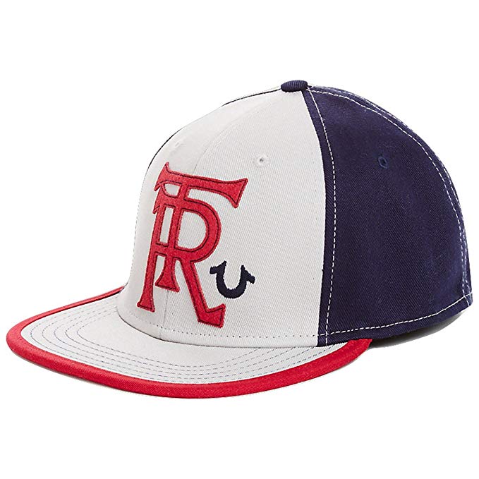 True Religion Men's Hammer Logo Baseball Stretch Fitted Hat Cap in Grey