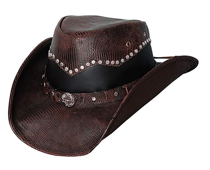 Montecarlo Bullhide Hats Bonfire Top Grain Leather Western Cowboy Hat Chocolate