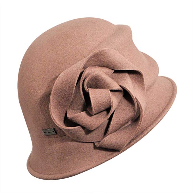 Betmar Women's Alexandrite Wool Trilby Hat Flower Trim