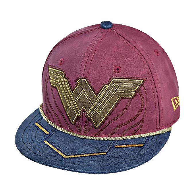 New Era Wonder Woman Battle Armor 59Fifty Unisex Fitted Hat Cap Light Red/Gold 11453091