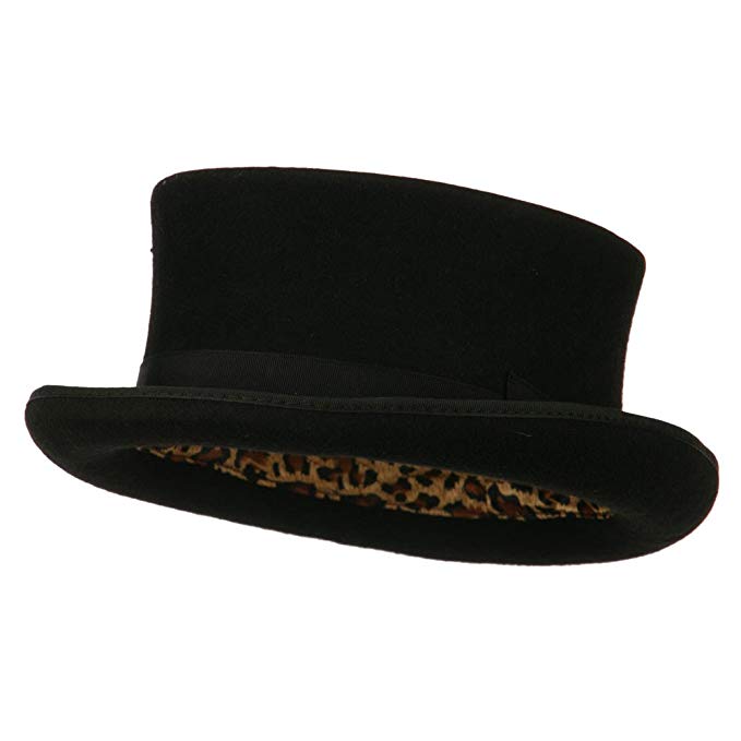 Men's Top Hat Wool Felt Hat - Black