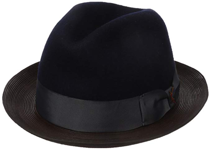 Carlos Santana Men's Wool Pinch Hat with Leather