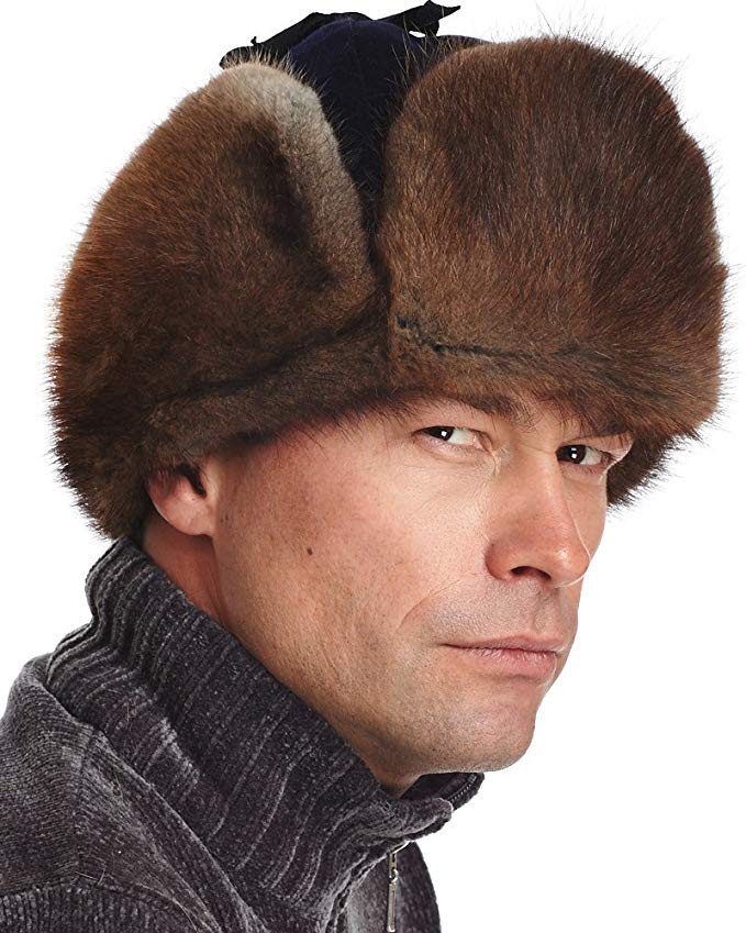 Frr Canadian RCMP Muskrat Fur Jockey Trapper Hat