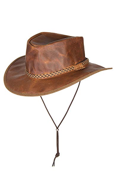 Overland Sheepskin Co Rancher Crushable Oiled-Leather Cowboy Hat