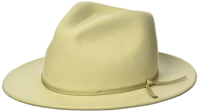 Brixton Men's Coleman Medium Flat Brim Felt Fedora Hat