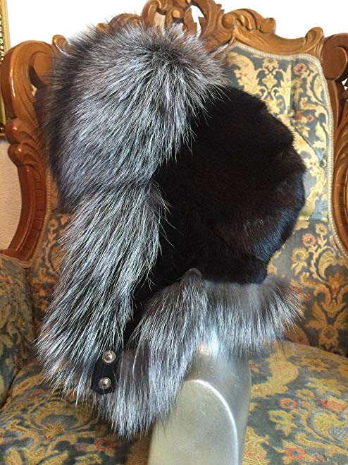 Silver Fox And Mink Fur Full Hat. Saga Furs From Finland